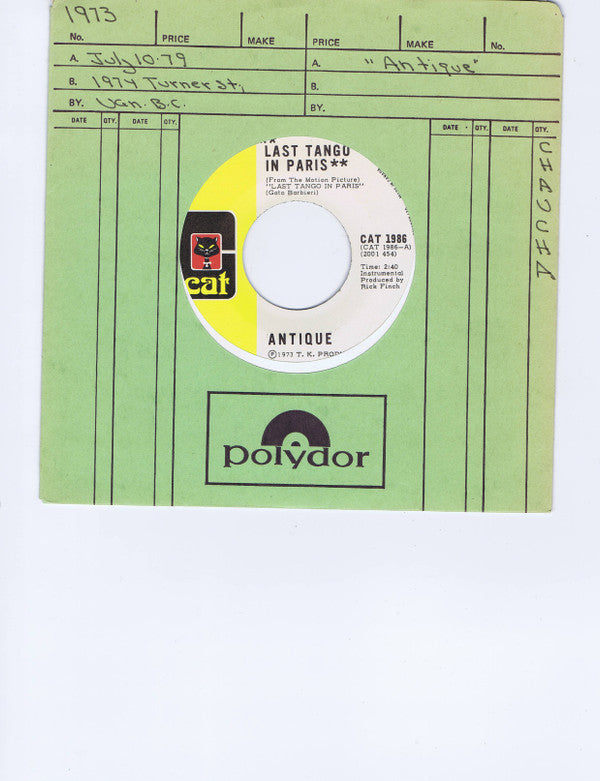 Los Antiques : Last Tango In Paris / Chaucha (7")