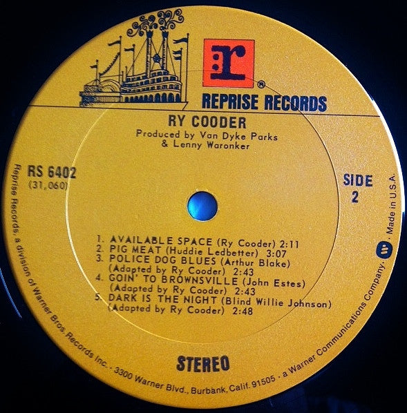 Ry Cooder : Ry Cooder (LP, Album, RE)