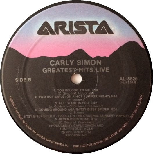Carly Simon : Greatest Hits Live (LP, Album)