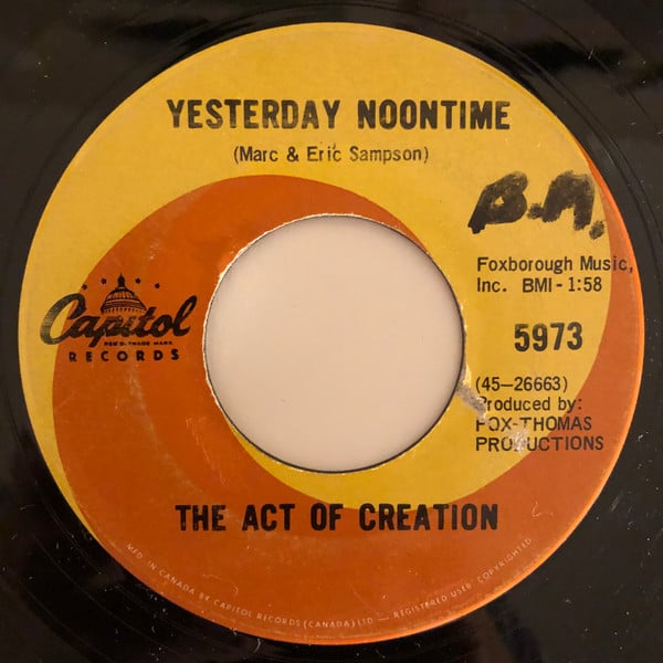 Act Of Creation : I've Just Seen You (7", Single)