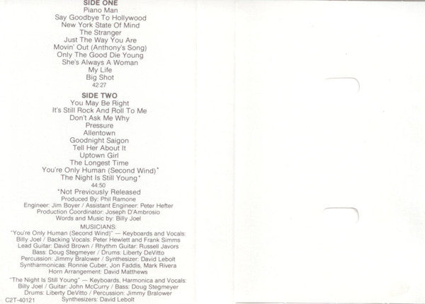 Billy Joel : Greatest Hits: Volume I & Volume II (Cass, Comp, Dol)