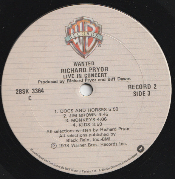 Richard Pryor : Wanted: Live In Concert (2xLP, Gat)