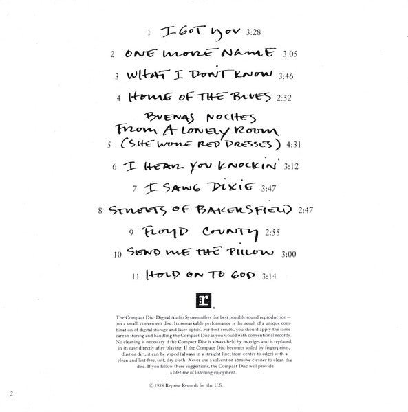 Dwight Yoakam : Buenas Noches From A Lonely Room (CD, Album)
