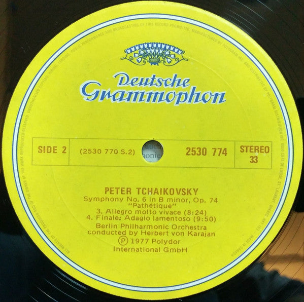 Peter I. Tschaikowsky*, Berliner Philharmoniker, Herbert Von Karajan : Symphonie Nr. 6 "Pathétique" (LP)