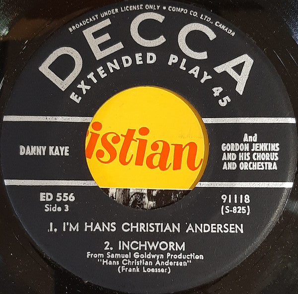 Danny Kaye (2) And Gordon Jenkins and his Orchestra and Chorus ,And Jane Wyman : Danny Kaye Sings Selections From The Samuel Goldwyn Technicolor Production Hans Christian Andersen (2x7", EP)