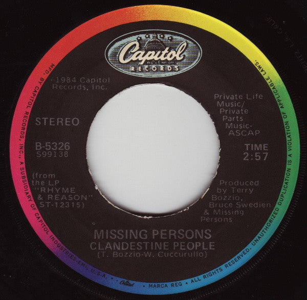 Missing Persons : Give (7", Single)