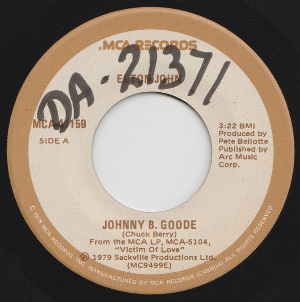 Elton John : Johnny B. Goode (7", Single)