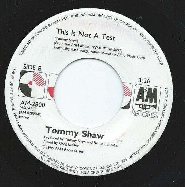 Tommy Shaw : Jealousy (7")