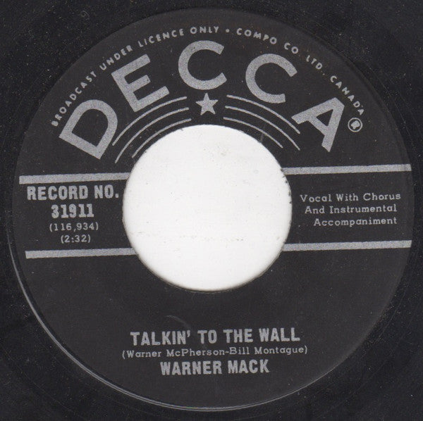 Warner Mack : One Mile More (7", Single)