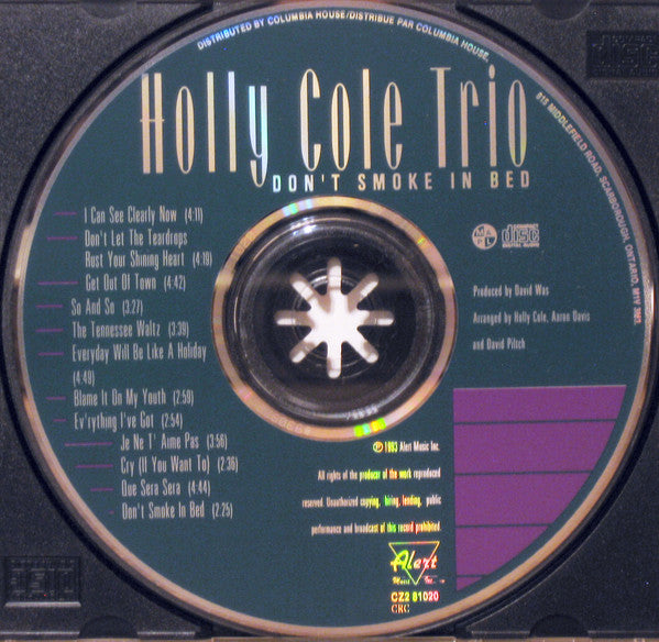 Holly Cole Trio : Don't Smoke In Bed (CD, Album, Club)