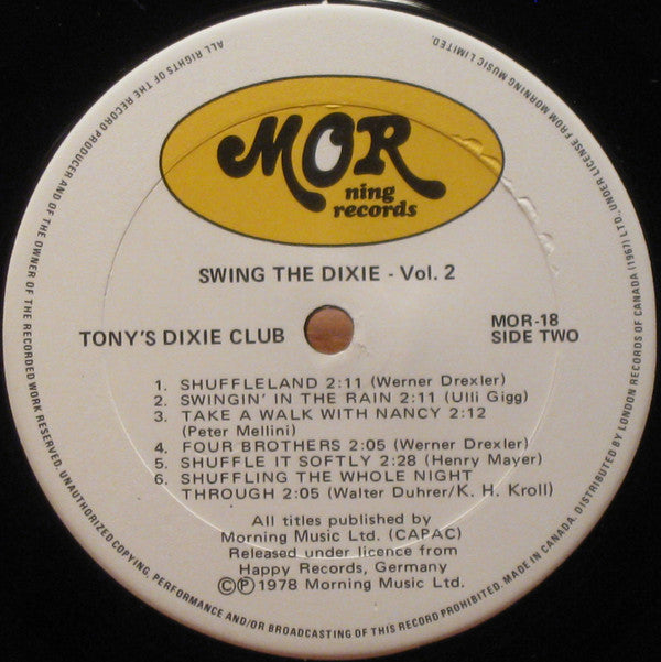 Tony's Dixie Club : Swing The Dixie Vol. 2 (LP, Album)