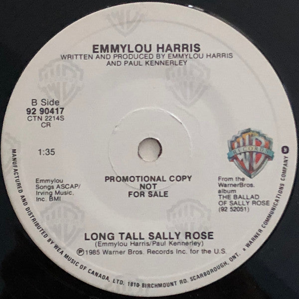 Emmylou Harris : White Line (7", Promo)