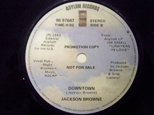 Jackson Browne : For A Rocker (7", Single, Promo)