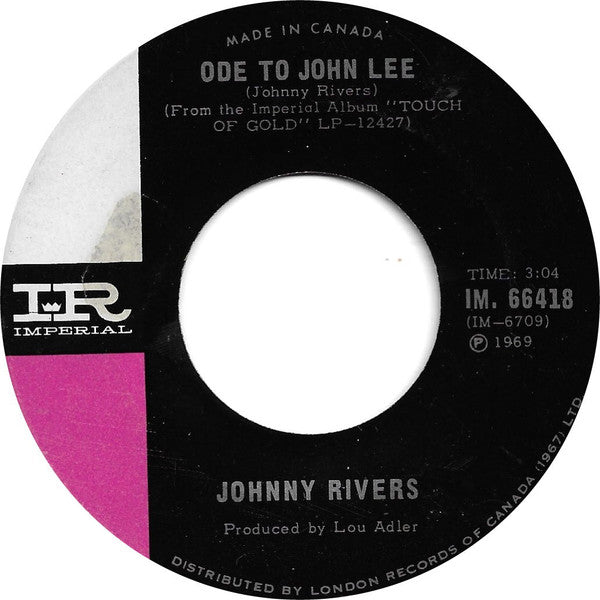 Johnny Rivers : One Woman / Ode To John Lee (7", Single)