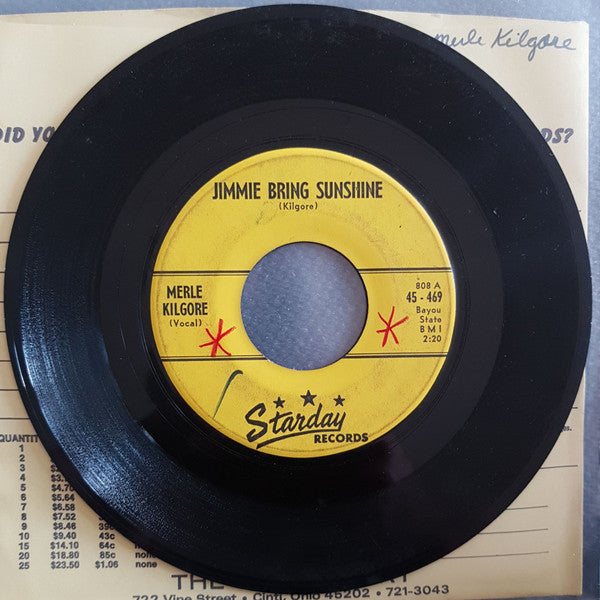 Merle Kilgore : Jimmie Bring Sunshine / Dear Mama (7")