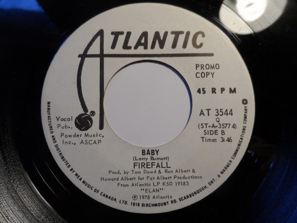 Firefall : Goodbye, I Love You (7", Single, Promo)
