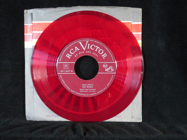 Boston Pops Orchestra, Arthur Fiedler : Panis Angelicus / Ave Maria (7", Single, Red)