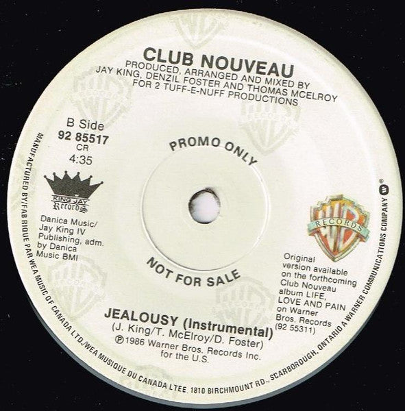 Club Nouveau : Jealousy (7", Promo)