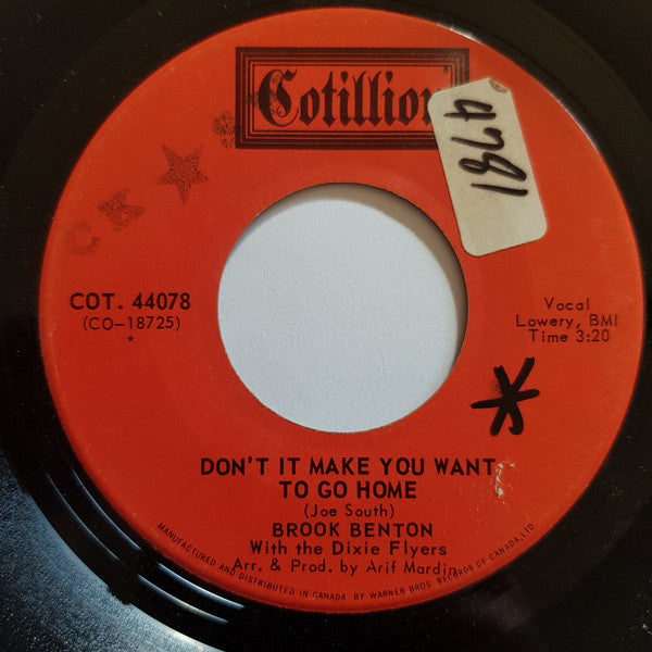 Brook Benton : Don't It Make You Want To Go Home (7", Single)