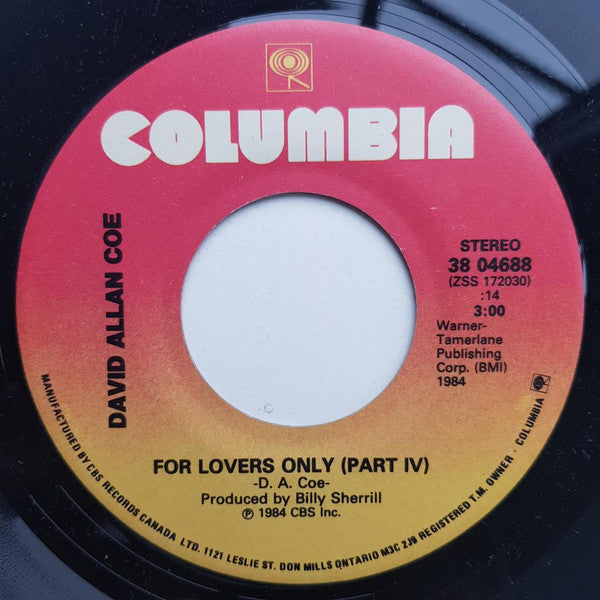 David Allan Coe : She Used To Love Me A Lot / For Lovers Only (Part IV) (7", Single)