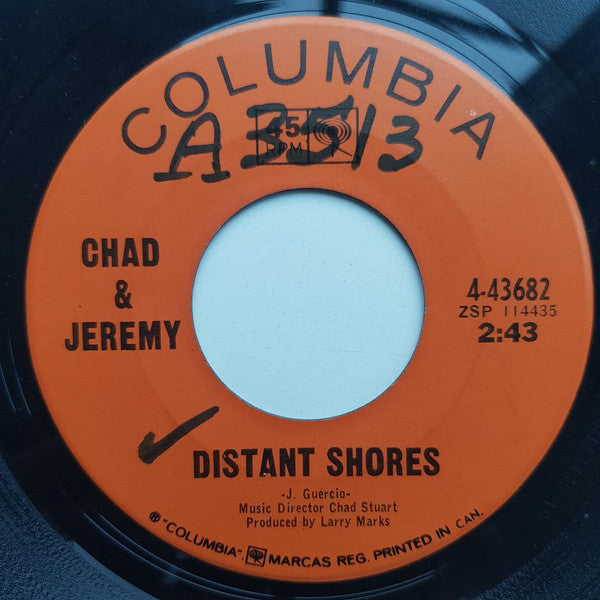 Chad & Jeremy : Distant Shores / Last Night (7", Single)