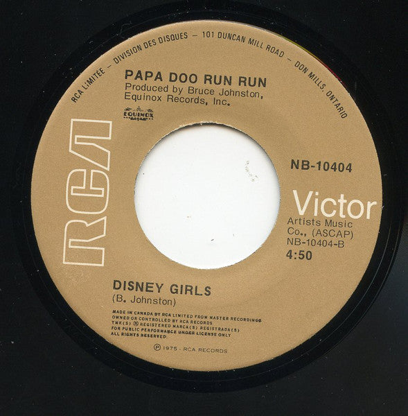 Papa Doo Run Run : Be True To Your School / Disney Girls (7", Single)