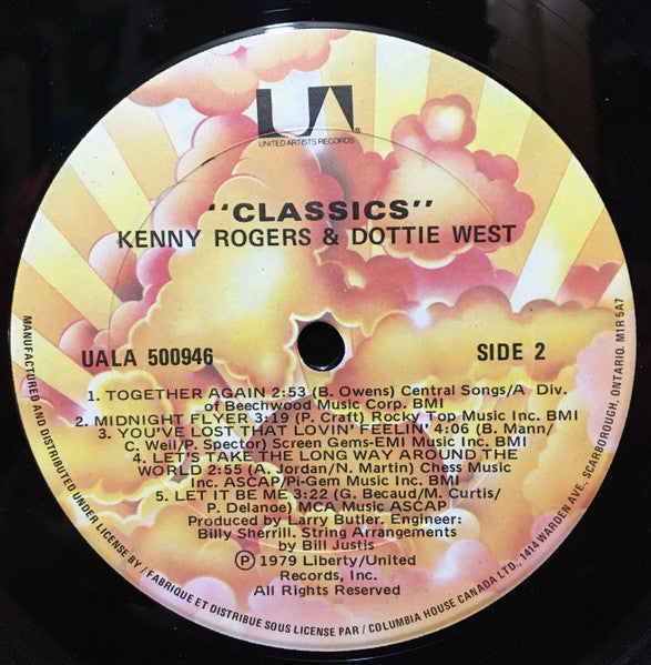 Kenny Rogers & Dottie West : Classics (LP, Album, Club)