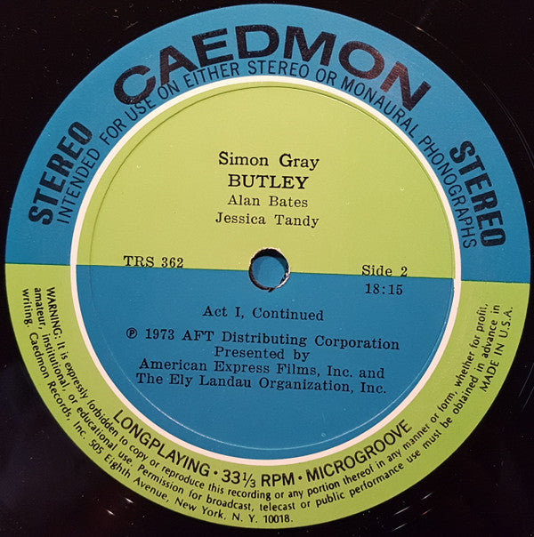 Simon Gray : Butley - Original Sound Track Recording (3xLP, aut + Box)