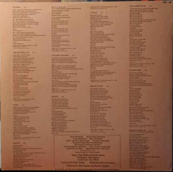 Neil Sedaka : The Hungry Years (LP, Album)