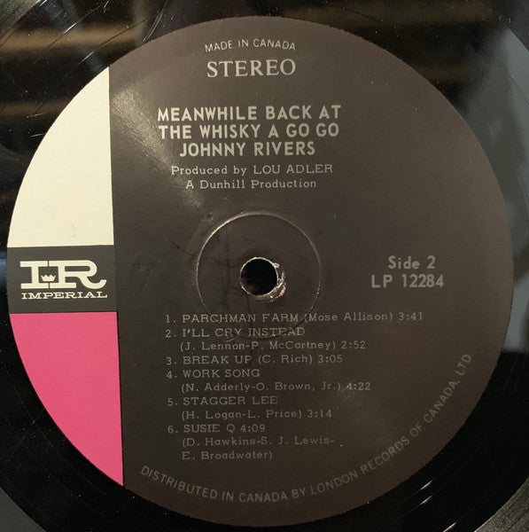 Johnny Rivers : Meanwhile Back At The Whisky À Go Go (LP, Album)