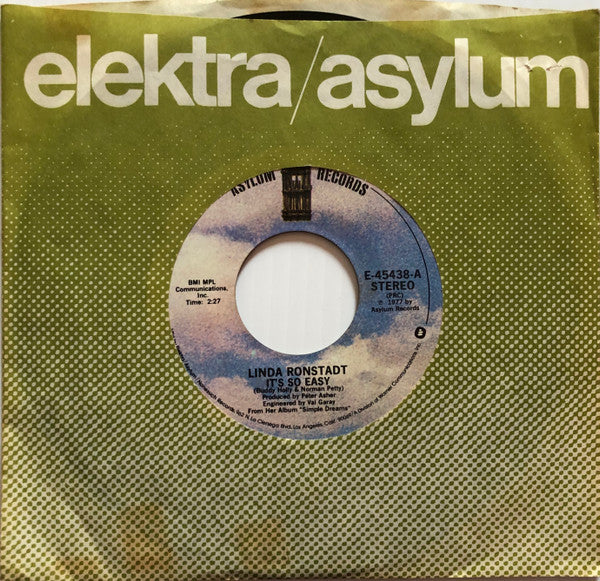 Linda Ronstadt : It's So Easy (7", Single, PRC)