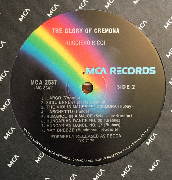 Ruggiero Ricci : The Glory Of Cremona (LP, Album, RE, Gat)