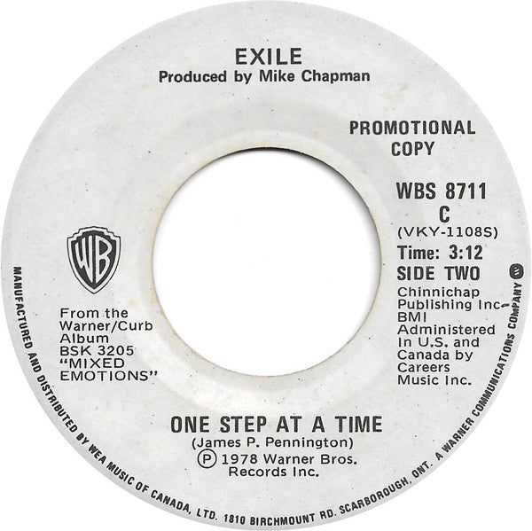 Exile (7) : You Thrill Me (7", Single, Promo)