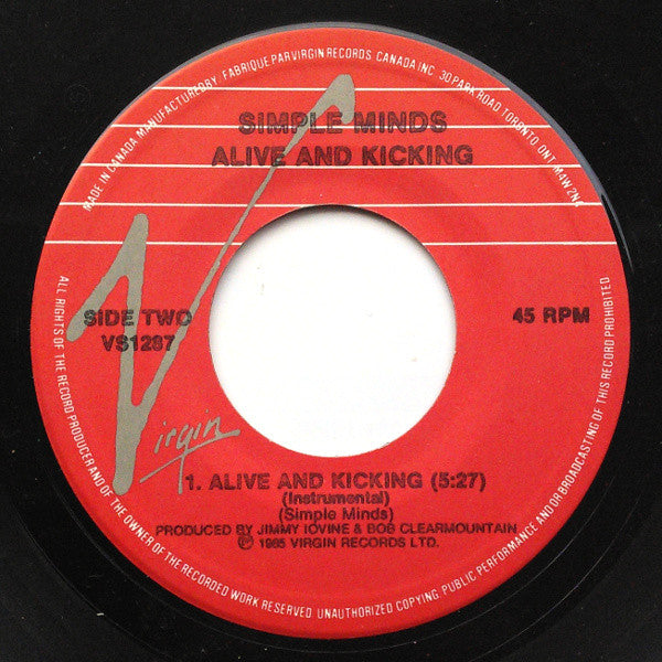 Simple Minds : Alive & Kicking (7", Single)