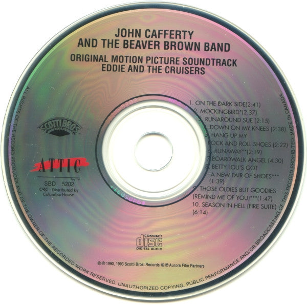 John Cafferty And The Beaver Brown Band : Eddie And The Cruisers (Original Motion Picture Soundtrack) (CD, Album, Club, RE)