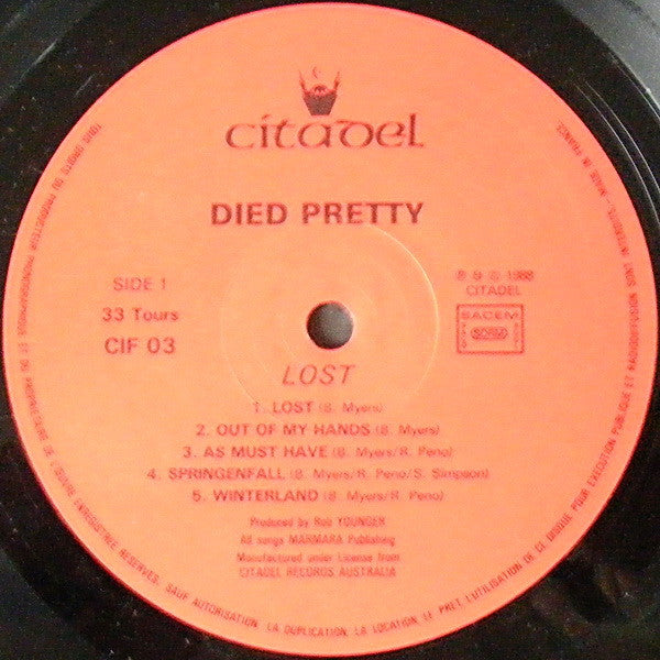 Died Pretty : Lost (LP, Album)