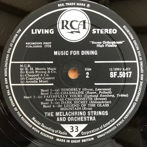 The Melachrino Strings : Music For Dining (LP, Album)