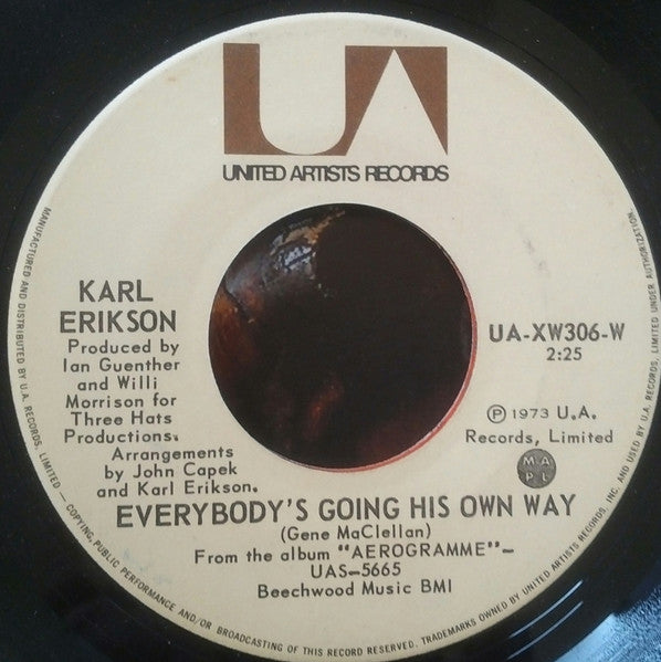 Karl Erikson : Aerogramme (7", Single)