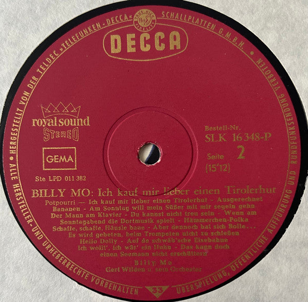 Billy Mo : Ich Kauf' Mir Lieber Einen Tirolerhut (LP, Album, RE)
