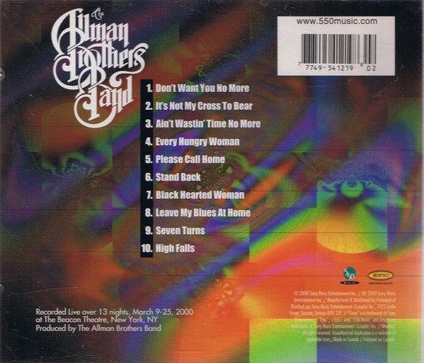 The Allman Brothers Band : Peakin' At The Beacon (CD, Album)