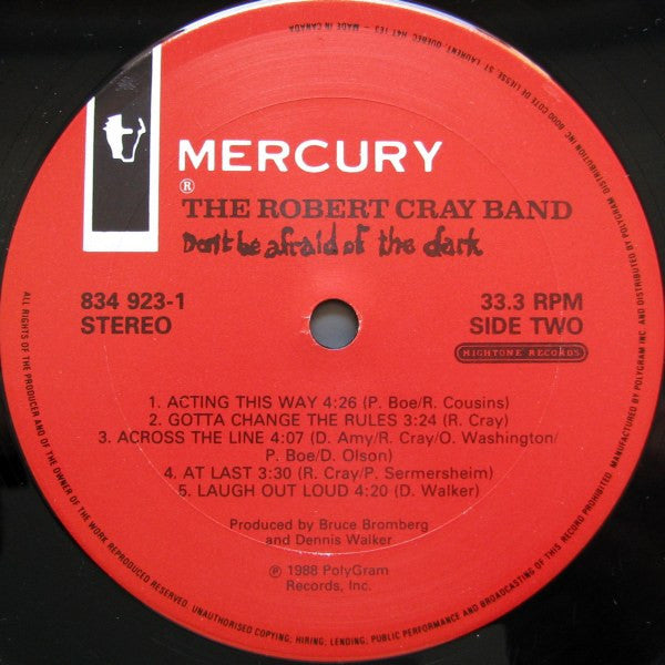 The Robert Cray Band : Don't Be Afraid Of The Dark (LP, Album)