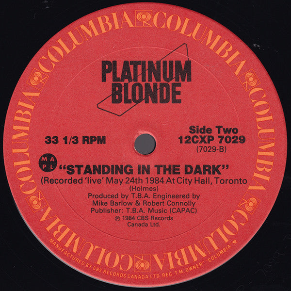 Platinum Blonde : Take It From Me / Standing In The Dark (12", Single)