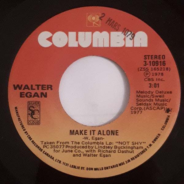 Walter Egan : Unloved (7", Single)