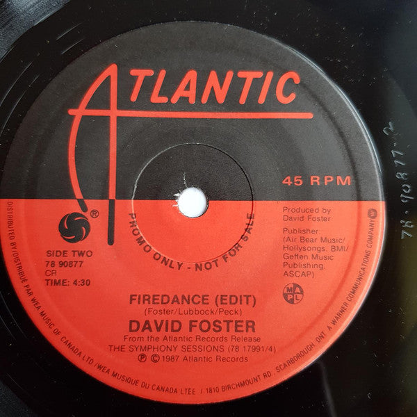 David Foster : Time Passing / Firedance (7", Promo)