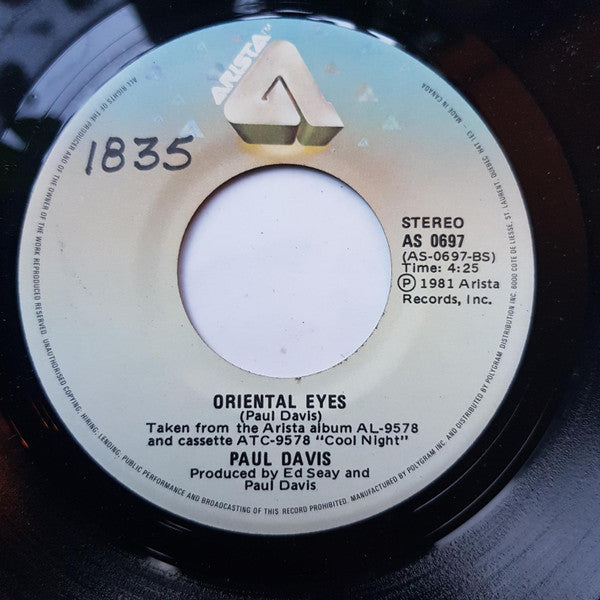 Paul Davis (3) : Love Or Let Me Be Lonely / Oriental Eyes (7", Single, Pit)