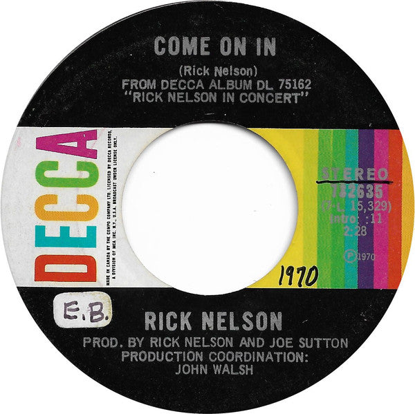 Ricky Nelson (2) : Easy To Be Free (7", Single)