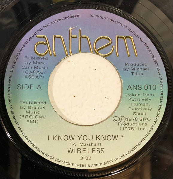 Wireless (8) : I Know You Know (7", Single)