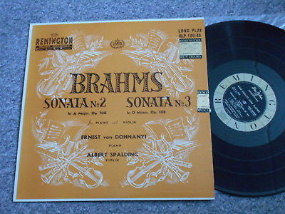 Johannes Brahms, Ernst von Dohnányi, Albert Spalding : Sonata № 2 In A Major, Op. 100 / Sonata № 3 In D Minor, Op. 108 (LP, Mono)