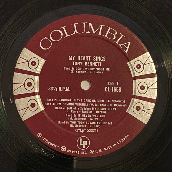 Tony Bennett : My Heart Sings (LP, Album, Mono)