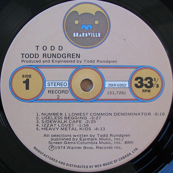 Todd Rundgren : Todd (2xLP, Album)
